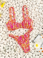 New Printed Bathing Suit Women Two-piece Backless Swimwear Sexy Beach Fashion Thongs Summer New Female Split Swimsuit