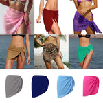 Women Chiffon Swimwear Cover Up Wraps Pareo Scarf Bikini Cover-Ups Wrap Beach Sexy Skirts See-Through Scarf Cover Up Dress