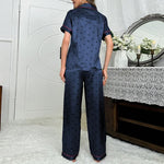 Women's Sleepwear Heart & Letter Print Pajamas Lounge Set Autumn Long Sleeve Buttons Top & Pants Loungewear Pyjama Pijama Femme