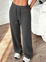 2026 New Casual Wide Leg Yoga Joggers Drawstring Sport Pants Naked Feeling High Stretch Outdoor Loose Sports Pants Spring Style