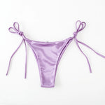 Sexy Satin Halter Brazilian Padded Bikini Female Swimsuit Women Swimwear Two-Pieces Bikini Set Bather Bathing Suit Swim V4966S