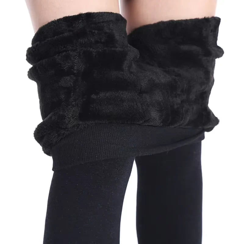 Autumn Winter Warm Fleece Women Leggings Velvet Thicken High Waist Tights Elastic Slim Solid Color Leggings Prevent Cold Tights