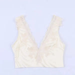 Women's Satin Women Elegant Beige Lace V Neck Satin Bodysuits Sleeveless Slim Fit Top For Daily Wear Bodysuits Pure Desire S1ZJ