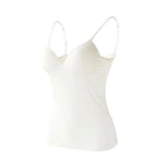 Padded Bra Top Spaghetti Strap V-Neck Sleeveless Quick Drying Slim Fit Sexy Padded Bra Top Bottoming Underwear for Women