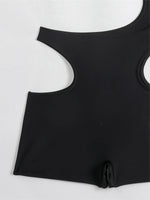 Asymmetric One Shoulder High Waist Shorts Cut Out Padded Bather Bathing Suit Swim One Piece Swimsuit Women Swimwear Female K8044