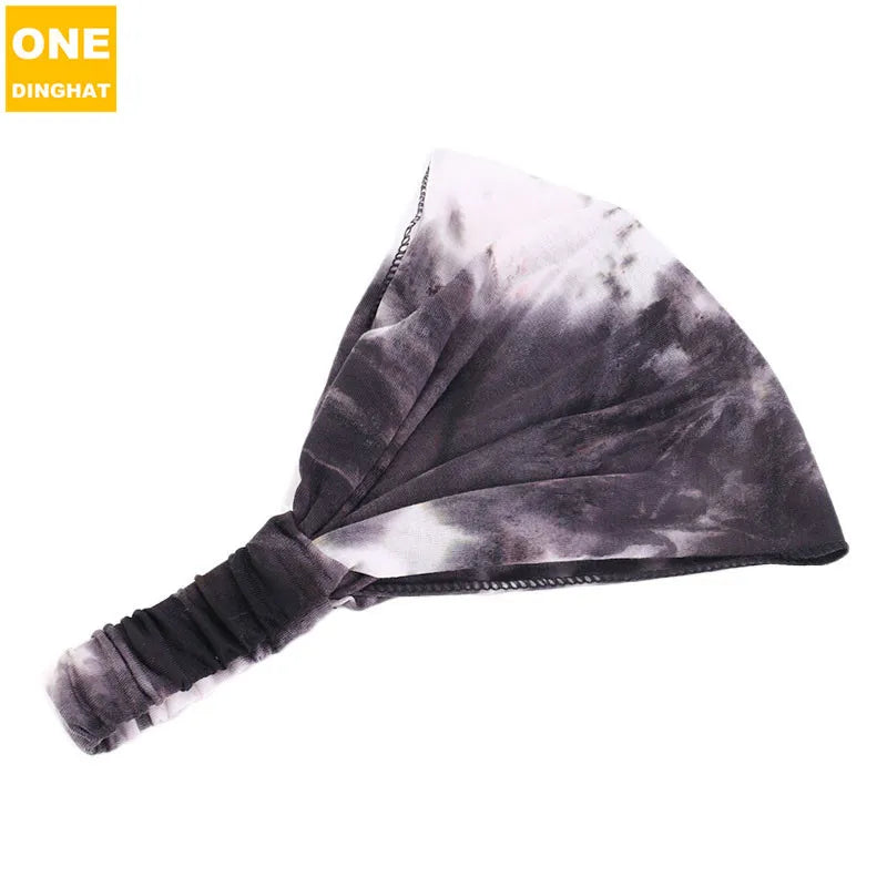 Elastic Tie Dye Cotton Headbands Turban Head Wrap for Women Girl Hair Bands Hair Bandage Beach Vintage Sports Headband