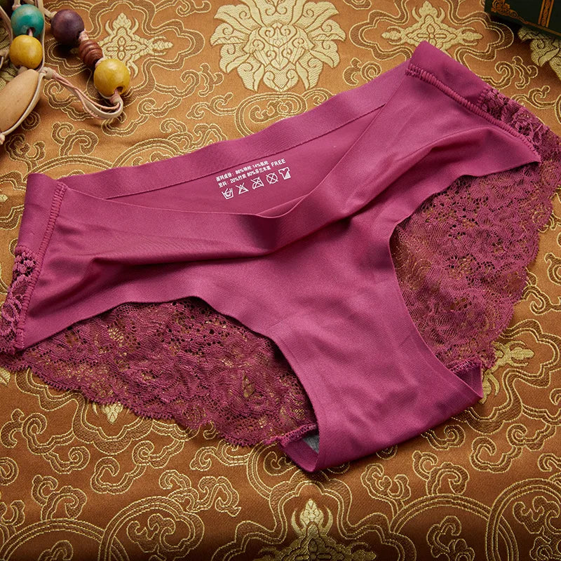 Women's Panties Sexy Lace Seamless Female Underwear Low-Waist Plus Size XXXXL Elasticity Briefs for Ladies Breathable Lingerie
