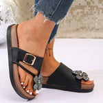 Summer Clip Toe Non Slip Casual Slippers Fashionable New Round Headed Elegant Flat Slippers for Women