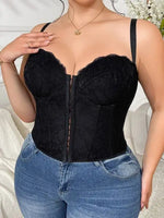 New Plus Size Sexy Push-Up Versatile Bra Lace Fishbone Bralette Camisole Backless Deep V Suspenders Sleeveless Elegant Vest FGDY