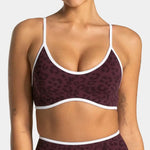 Braided Leopard Print Sports Bra - High Impact Support, Push-Up Design, Anti-Downward Shift, Breathable & Comfortable for Gym