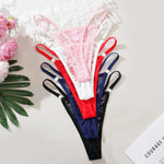 5pcs/pack Low Waist Sexy Women's G-String Underwear Floral Elegant Thongs Breathable Lingerie with Rhinestones Female Panties