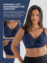 Full Cup Sports Bra Plus Size Wirefree Cross Back Strappy Design Gym Yoga Running Exercise Padded Tank Top Activewea MR3678