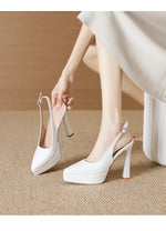 Baotou Slingbacks Sandals Women's Summer 2026 New Pointed Thin Heel High Heels for Ladies Waterproof Table Not Tired Foot Shoes