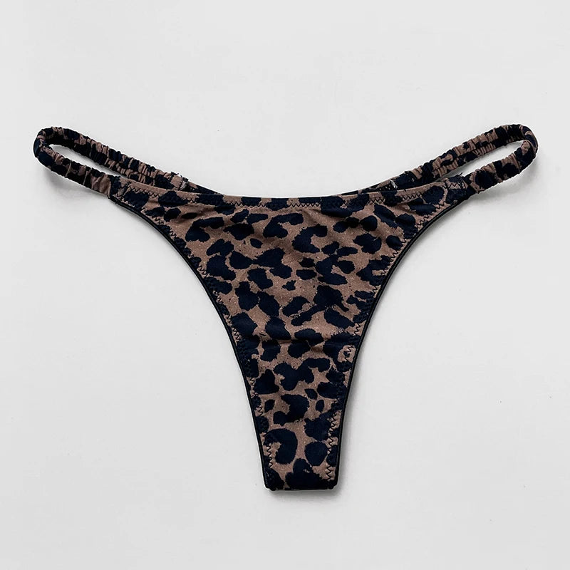 Women Panties Sexy G String Thong Ice Silk Seamless Underwear Leopard T Back Girls Briefs Leopard Underpants Plus Size S-XL