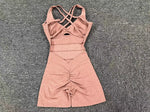 Adjustable double straps Open backV shape back design Scrunch butt No front seam Flatlock InseamRemovable pads BODYSUIT