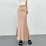 2026 Summer New High Waist Wrap Hip Slim Half Length Skirt Women Design Sense Niche Leisure Solid A-line Fishtail Skirt V38V