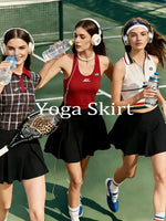 High Waist Athletic Short Skirt Summer Ice Silk Soft Anti Exposure Built In Shorts Skort Yoga Fitness Tennis Quick Dry Skirts