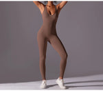 Seamless One-Piece Yoga Jumpsuit Women Fitness Sports Overalls Dance Workout Set Stretch Bodysuit Gym Clothes Push Up Sportswear