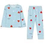 Women Pajamas Plus Size Long Sleeve Student Loungewear Spring Fashion Breathable Print Pullover Top Trouser Set Can Be Worn Outs