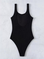 Ladies Solid Stripe One-Piece Swimsuit Comfortable Strap Offers Best Support Fashionable Design for Summer Beach And Pool Days