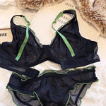Elegant French Design Minimizer Bra Fashion Triangle Cups Structural Support Ultra Thin Soft Mesh Lingerie Set MOYISU Sexy Tushy