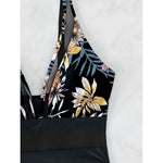 S - XL New Sexy Mesh Sheer V Neck Women Swimwear One Piece Swimsuit Female High Leg Cut Monokini Bather Bathing Suit Swim V5136