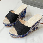 Women Slippers Fashion Casual Summer Wedge Heel Thick Sole Outdoor Slippers for Women