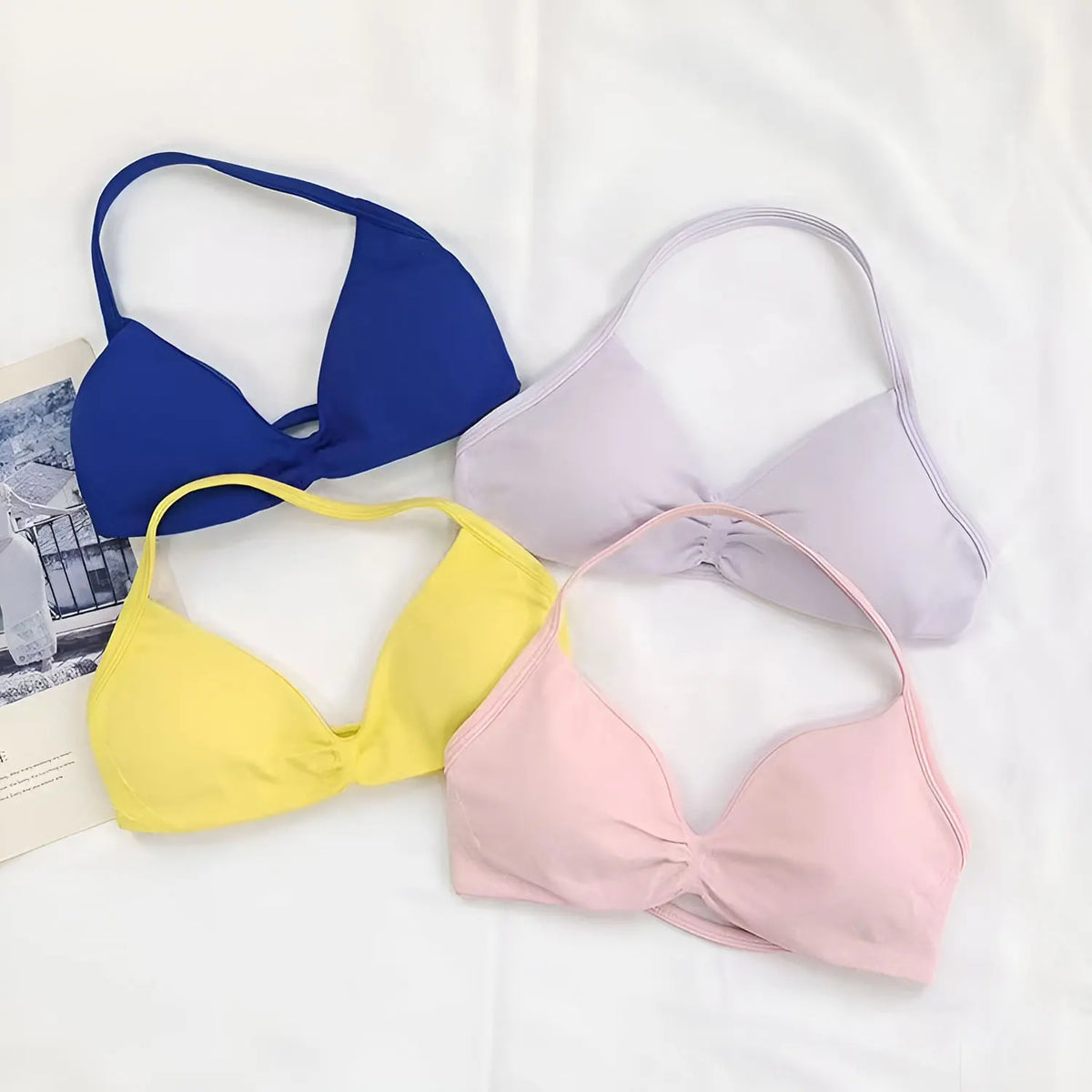 NCLAGEN Impact Strappy Bra Thin Strap GYM Clothes Open Back Push-up Running Sports Underwear Workout Yoga Pilates Crop Tank top