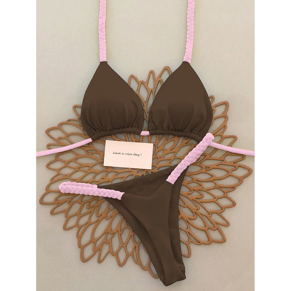 New Micro Bikinis Push Up Women Swimsuits Sexy Swimwear Brazilian Bikini Set Thong Biquini Solid Swimsuit Summer Beachwear