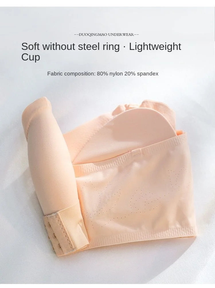Summer Ice Silk No Trace Strapless Underwear Women Small Chest Gathering Non-slip Not Drop Breast Invisible Bra Cover Wipe Chest