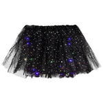 Women's Tulle Skirt Star Sequined Short Tutu Skirt Fancy Ballet Dancewear Party Costume Ball Gown Led Light Luminous Mini Skirts