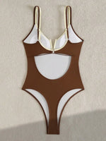 2026 Splicing Underwired V-Bar Women Micro Thong Swimwear One Piece Swimsuit Female Backless Monokini High Cut Bathing Suit Swim