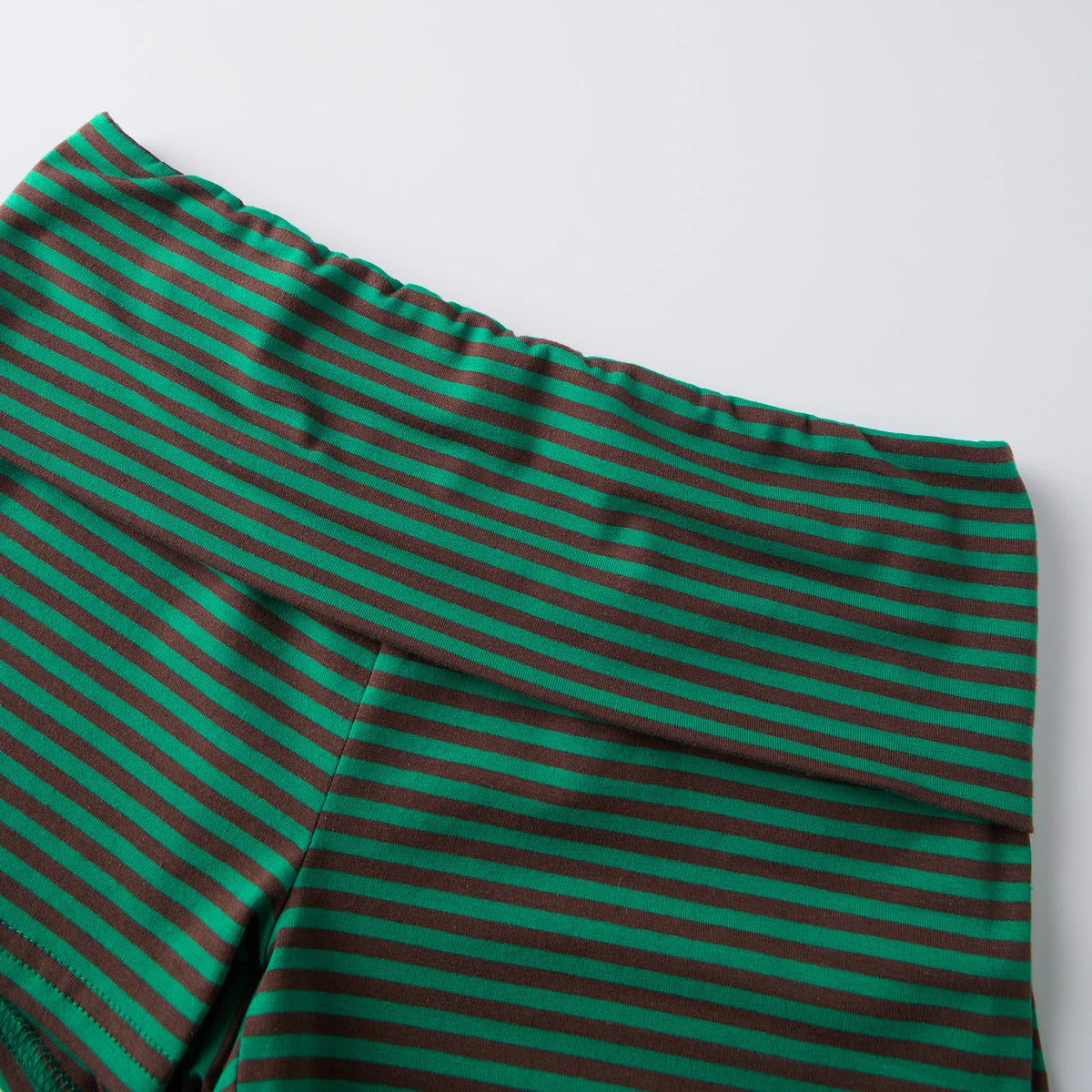 Women's Fold Over Mini Shorts Summer Fashionable Causal High Waist Bodycon Skinny Shorts Striped/Solid Color Short Pants