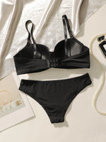 Hot selling solid color 2-piece underwear set multi-color daily four season Bra set comfortable to wear sexy Lingerie 2611