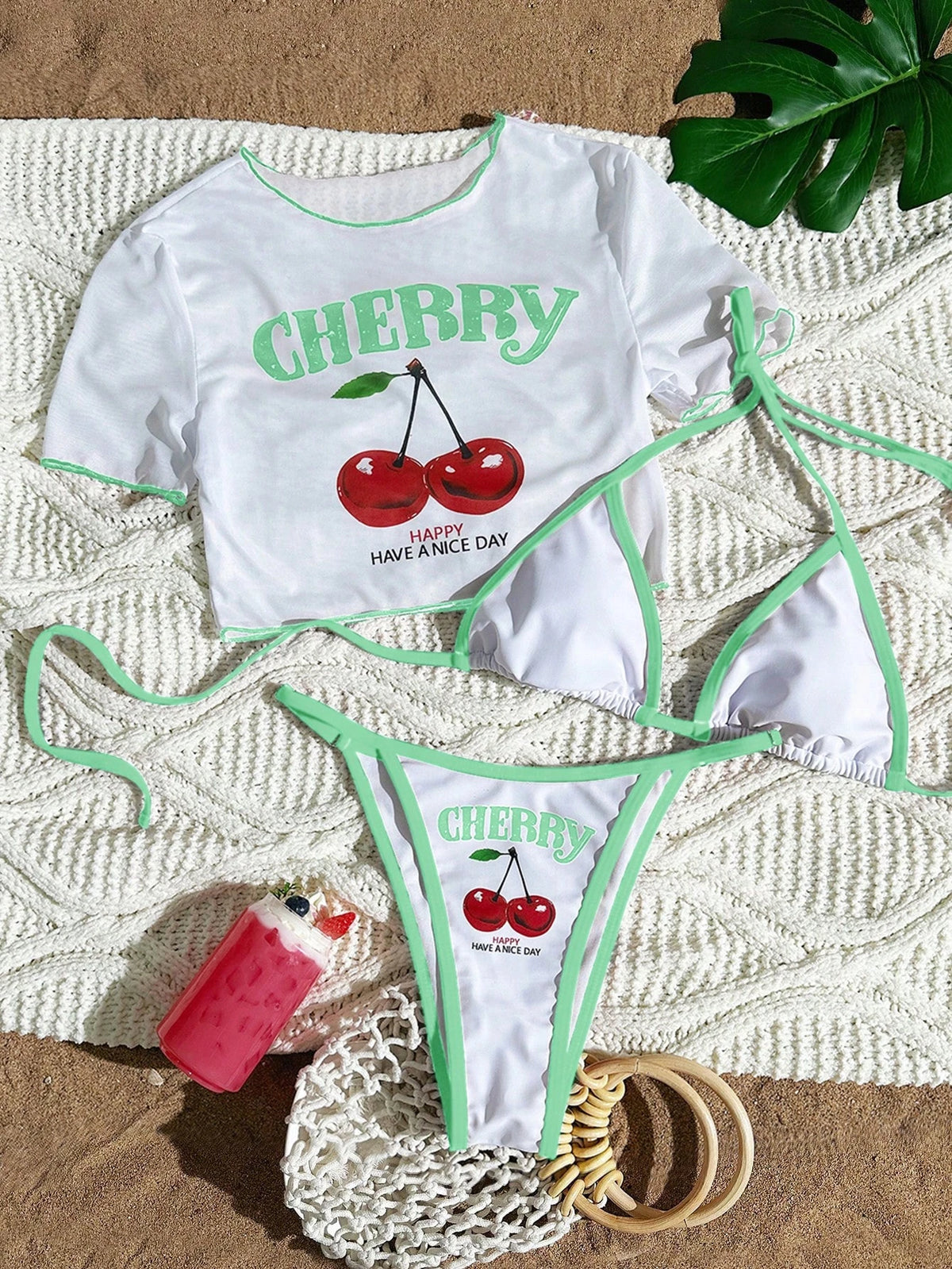 3 Pieces Brazilian Thong Bikinis 2026 Women Trikini Swimwear Female Halter Triangle Swimsuit & Tops Bathing Swimming Swim Suit