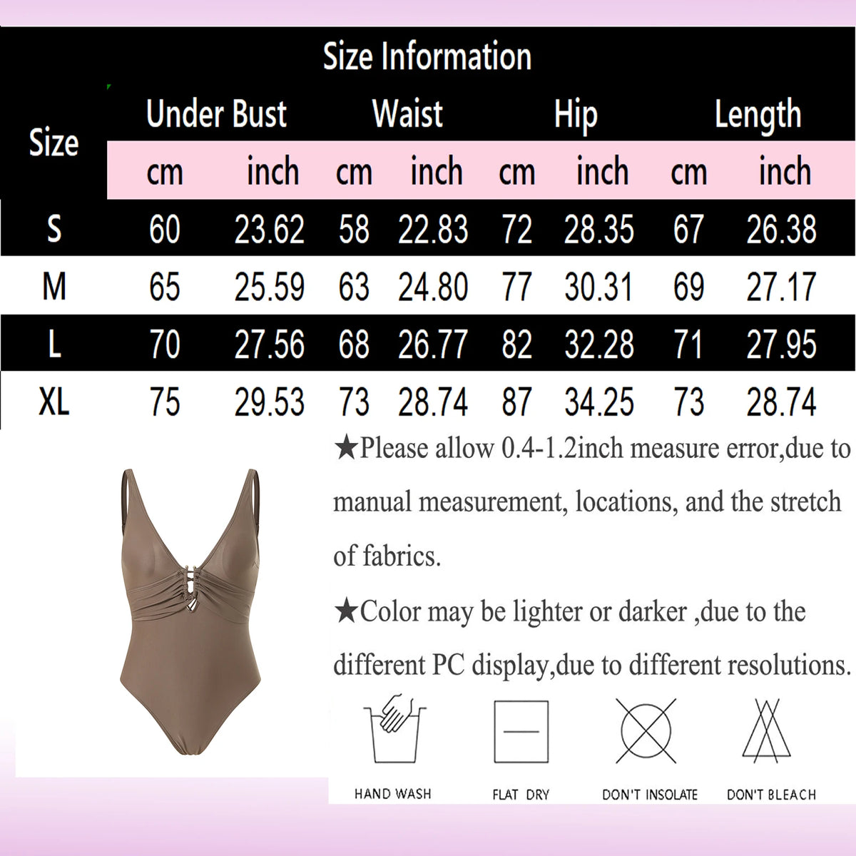 2026 New Solid One Piece Swimsuit For Women Ruched U Buckle Swimwear Lady Backless Bathing Suit Beachwear Monokini Swimming Suit
