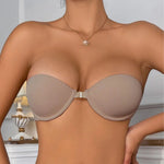 Beauwear Strapless Invisble Bras for Woman Solid Color Transparent Party Bra Push Up Underwear 70B 75B 75C 80B 80C 85B-3056