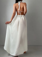 S - XL New Sexy Halter Deep V Neck Backless Tunic Beach Cover Up Cover-ups Beach Dress Beach Wear Beachwear Female Women K5213