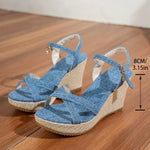Summer Slope Heel Buckle Open Toe Wedge Ultra High Heel Women's Sandals 2026Fashion One Line Buckle Sandals Women ShoesHeels