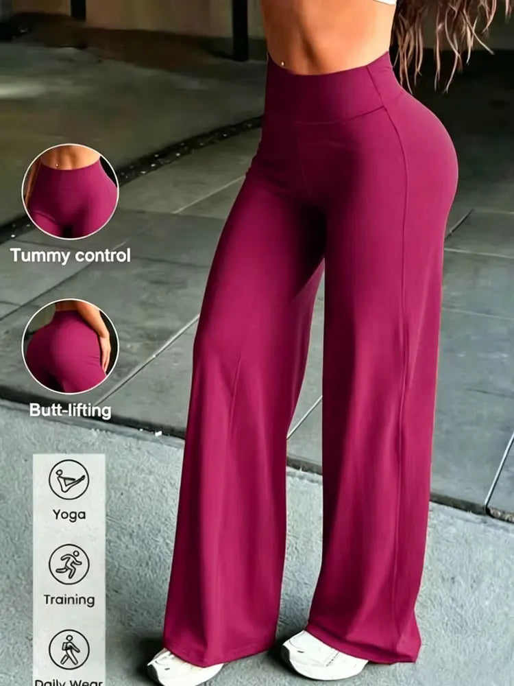 High Waist Straight Leg Workout Pants Naked Skin Friendly Hip Lifting Casual Sports Legging Training Body Shaping Fitness Bottom
