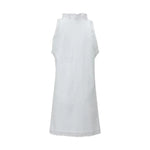 Women Summer Dress Ruffle V Neck Sleeveless A-line Mini Dress White Flower Edge Loose Short Dress Dating Prom Beach Dresses