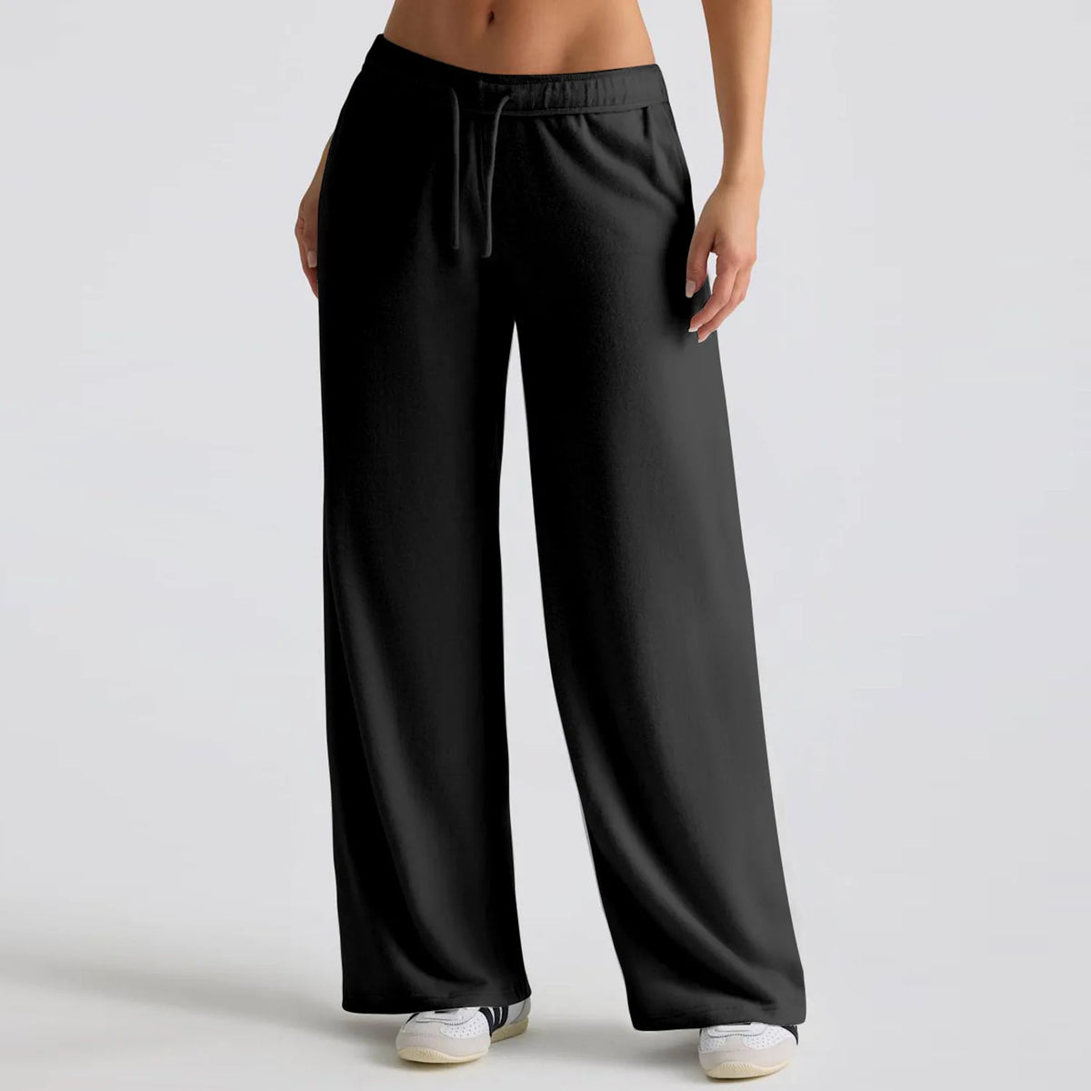 Women's Yoga Pants Autumn Winter High Waist Sweat Wide Leg Slimming Drawstring Loose Casual Outdoor Sports Running Sweatpants