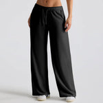Women's Yoga Pants Autumn Winter High Waist Sweat Wide Leg Slimming Drawstring Loose Casual Outdoor Sports Running Sweatpants