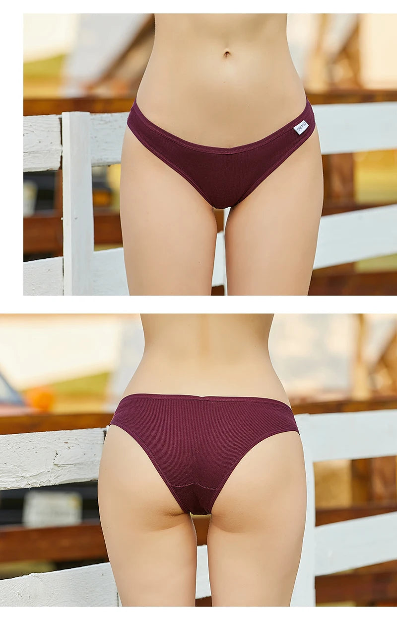 3Pcs/set Cotton Panties Women M-4XL Low Waist Underwear Plus Size Briefs Ladies Comfortable Underpants Female Panties Lingerie