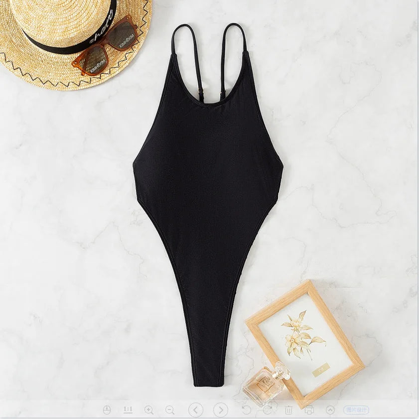 Extreme Mini One Piece Swimsuit Women G String Shiny Swimwear Female Micro Thong Monokini Bather Backless Bathing Suit Swim wear