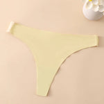 1PC Women Seamless Thongs Ice Silk T-back Solid G-String Breathable Crotch Sexy Lingerie Women's Underwear M-XL Intimates