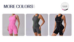 Yoga Jumpsuit Summer Short Sleeveless Sports Wear Gym Fitness Sports Bodysuit Women Dance Running Workout Clothes Yoga Jumpsuit