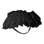 Women's Lace Ruffle Skirted Thong Erotic Low Waist Floral Lace Panties Lingerie With Bow Sheer Crotchless Perspective Underwear