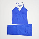 NCLAGEN Vision Twist Front Longline Top And Vision Flares 2 Piece Fitness Set Women Sportwear Gym Clothes Workout Running Suit