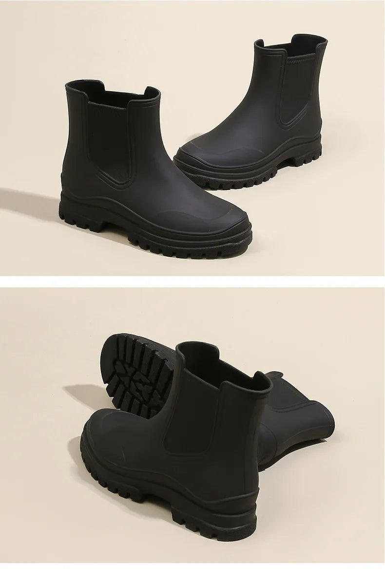 Rain Boots Women Garden Galoshes Waterproof Rubber Chelsea Boot Female Non-slip Rainshoes Fishing Water Shoes Botas Lluvia Mujer